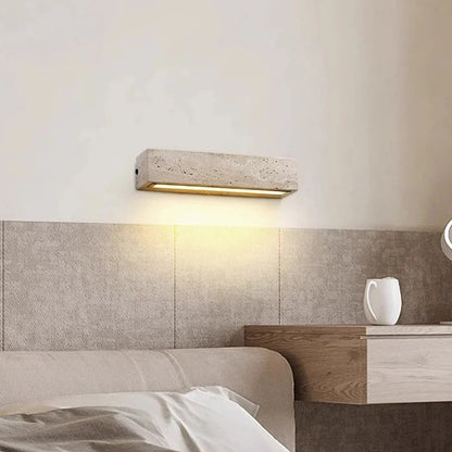 Eali Travertine Linear Outdoor Wall Light | Celestre