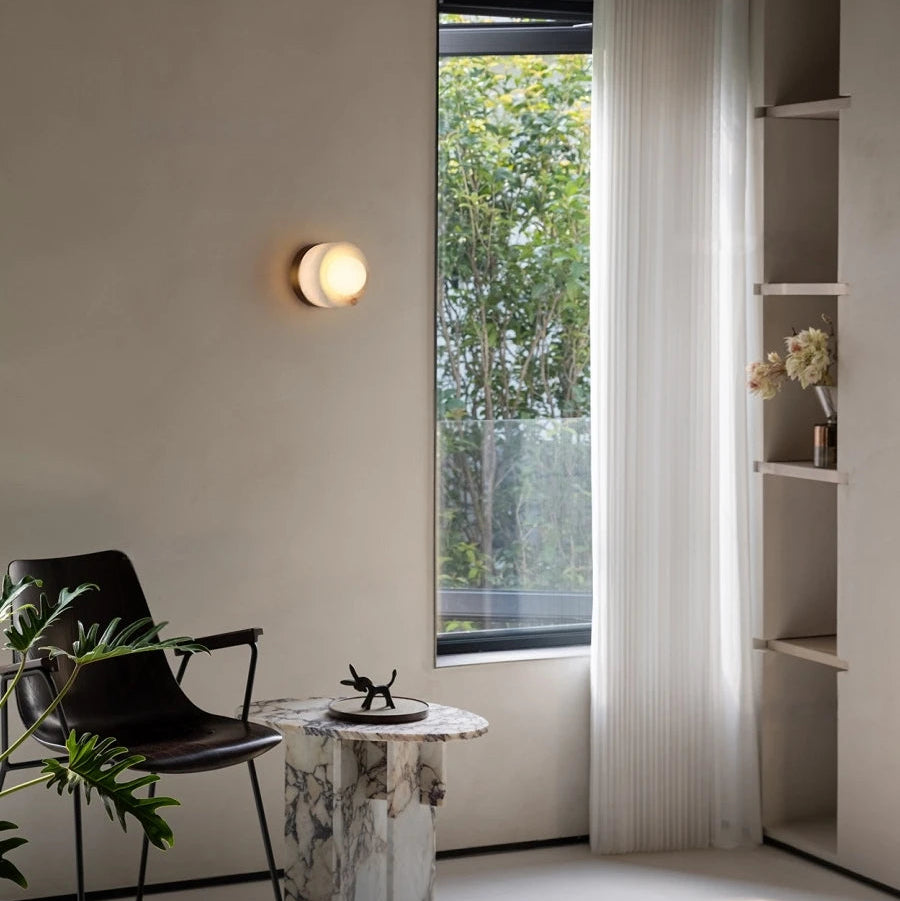 Liri Alabaster Orb Wall Light | Celestre