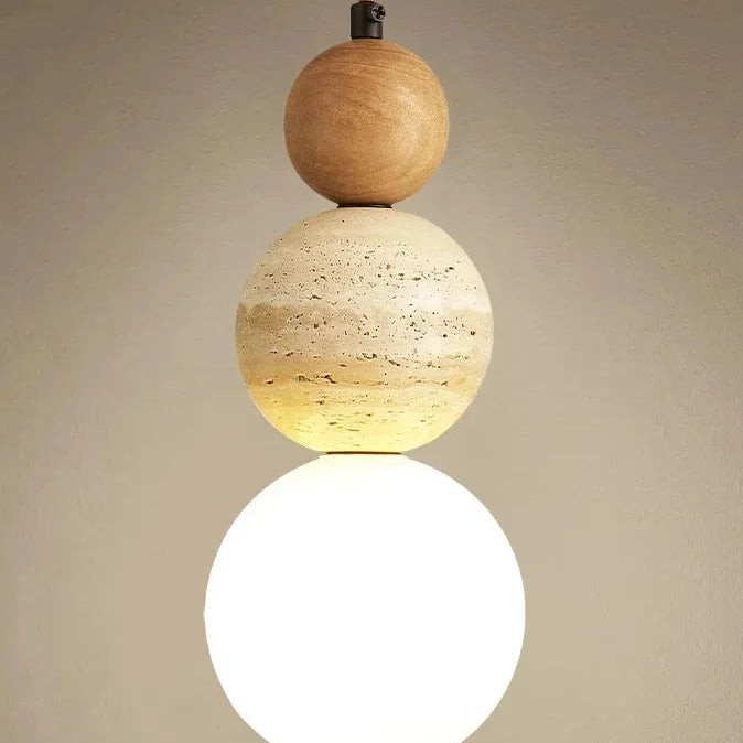 Brin Travertine Cream Pendant Light | Celestre