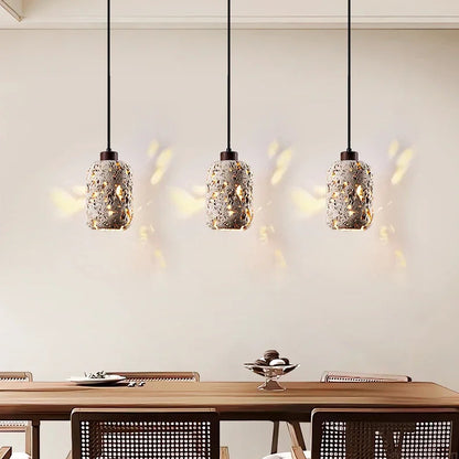 Ezra Travertine Cylindrical Pendant Light | Celestre