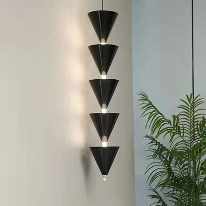 Lyri Multilayer Tiered Cone Pendant Light Gold 5 Heads | Celestre