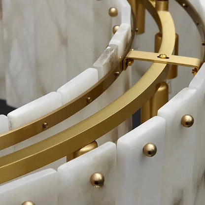 Frilo Round Slab Alabaster Chandelier | Celestre