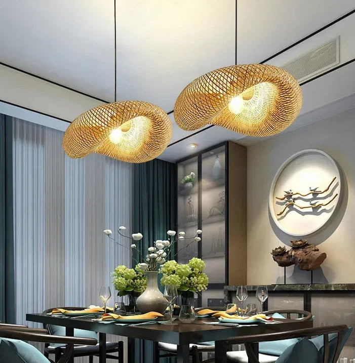 Sorel Bamboo Wicker Chandelier | Celestre