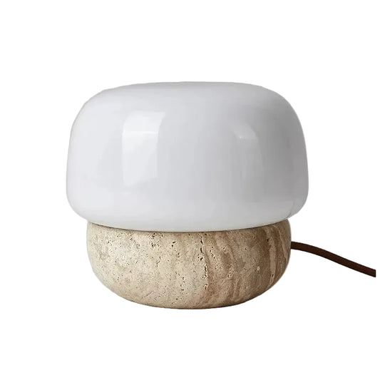 Zyri Mushroom Travertine Table Lamp | Celestre