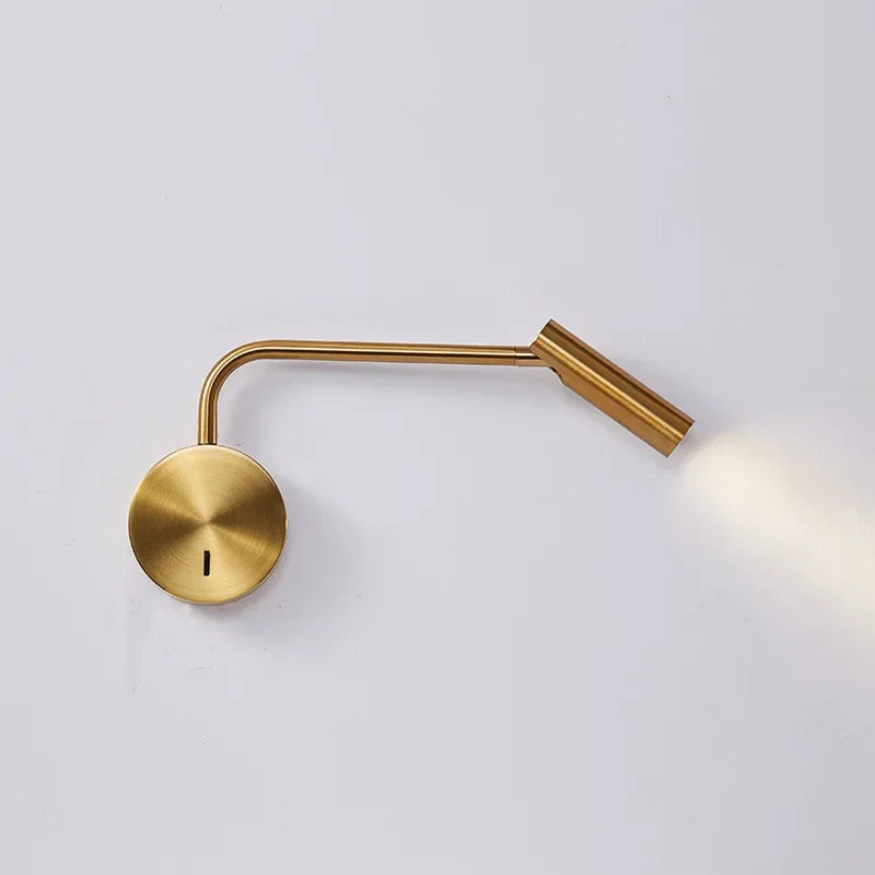 Lezo Swing Arm Tubular Wall Light Gold | Celestre