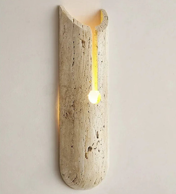 Tira Travertine Cylindrical Slit Wall Light Beige | Celestre
