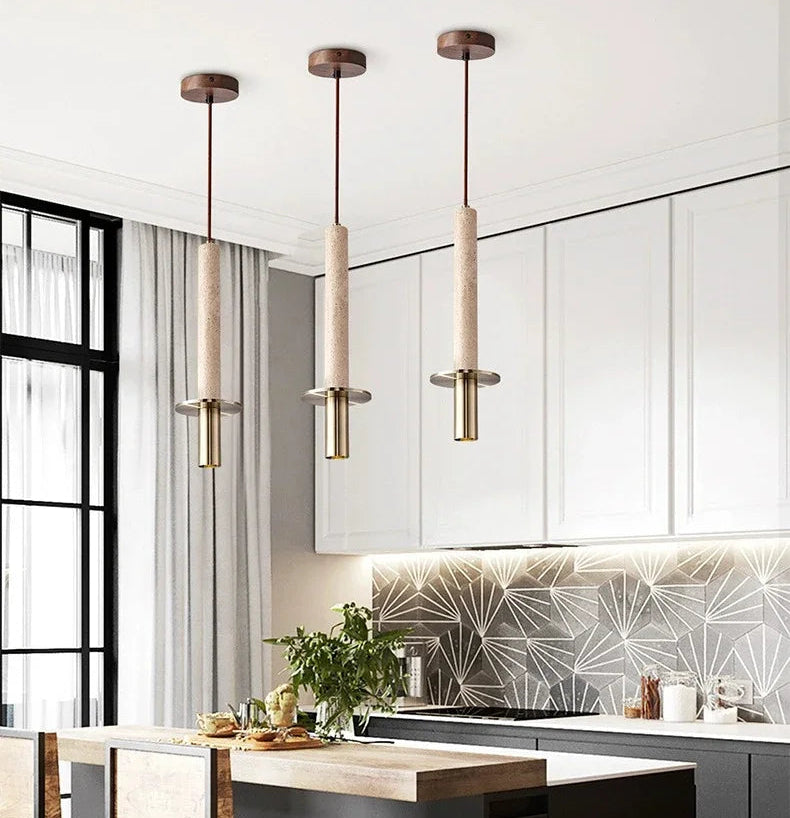 Taren Stone Pendant Light Natural Travertine | Celestre