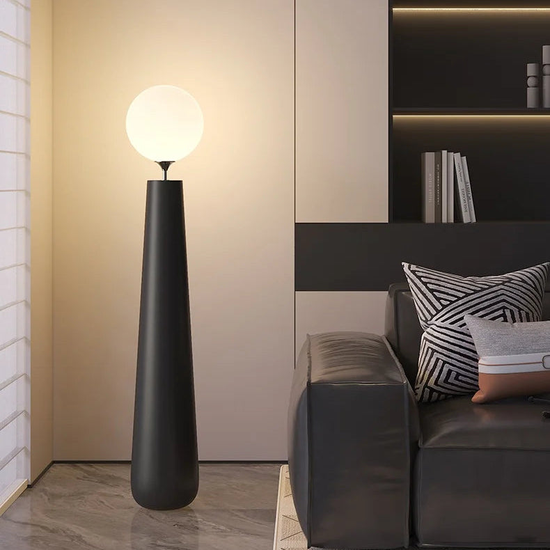 Hely Tapered Floor Lamp Black Globe | Celestre