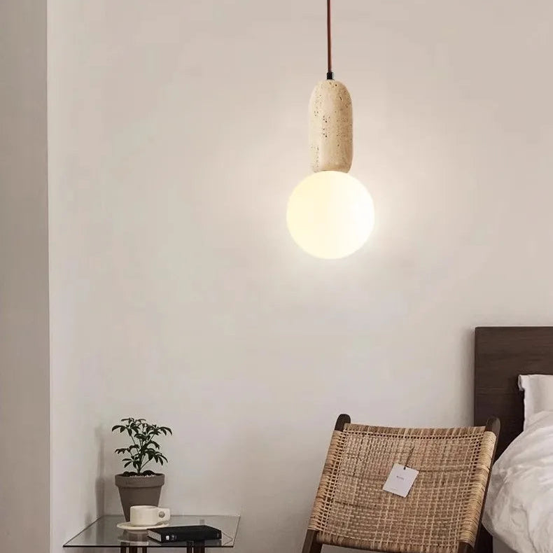 Zorie Travertine Globe Pendant Light | Celestre