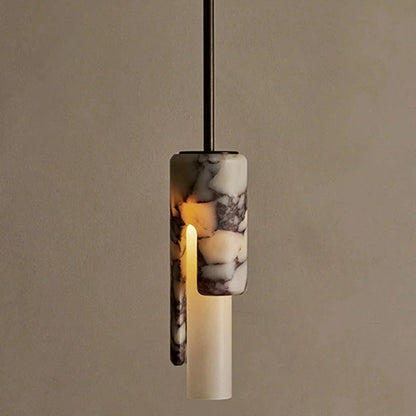 Glem Cylindrical Long Marble Pendant Light | Celestre