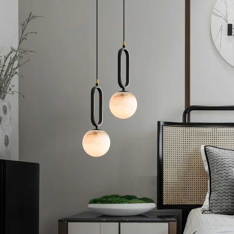 Zella Alabaster Orb Pendant Light | Celestre