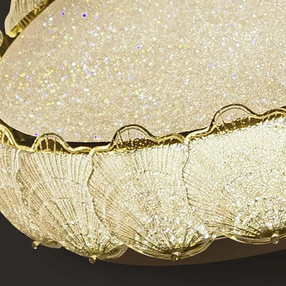 Trom Crystal Round Shell Ceiling Light | Celestre