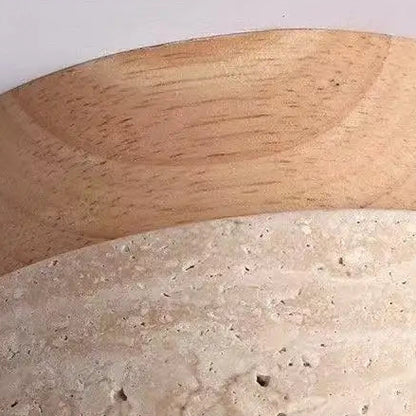 Naren Travertine and Wood Ceiling Light | Celestre