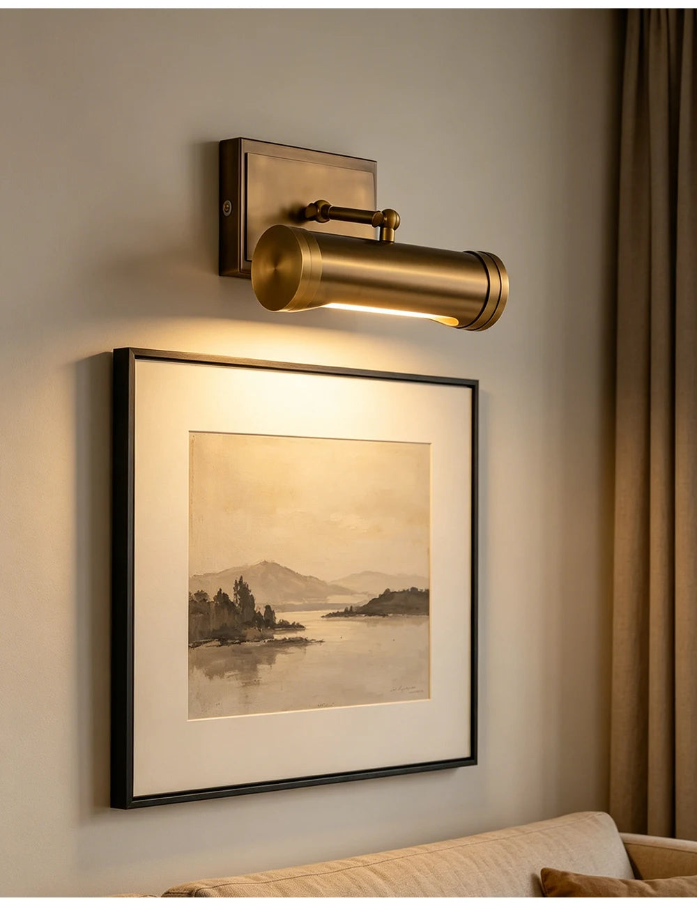 Ondra Vintage Gold Adjustable Picture Wall Light | Celestre