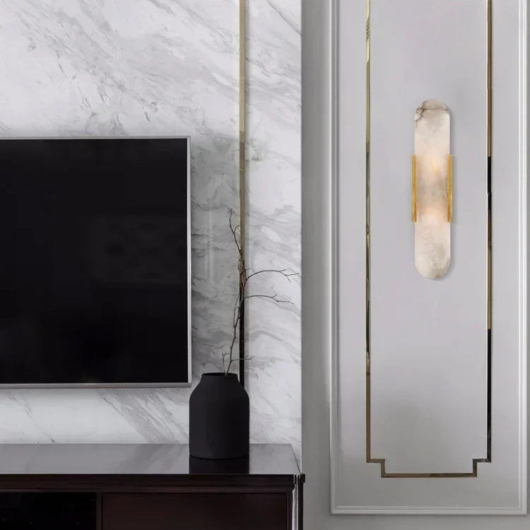 Jorel Nordic Stone Wall Sconce Gold | Celestre