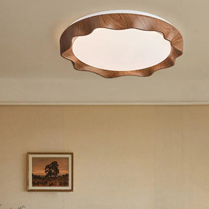 Celix Round Wavy Ceiling Light Walnut D 45 cm | Celestre