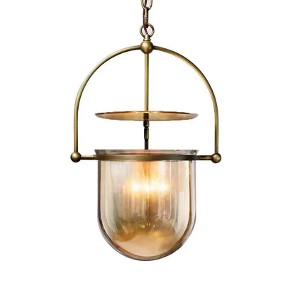 Saro Lantern Bell Jar Pendant Light Copper | Celestre