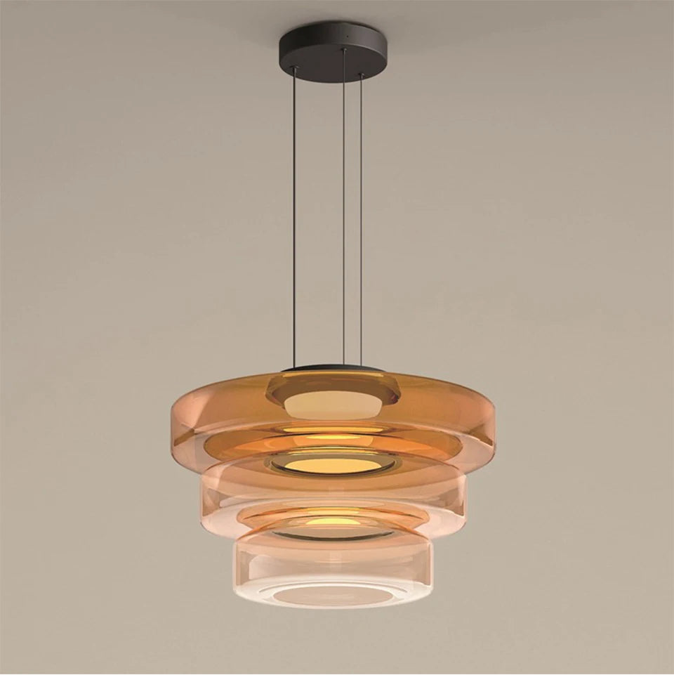 Irva Italian Glass Pendant light Amber D 25cm D 35cm D 45cm | Celestre
