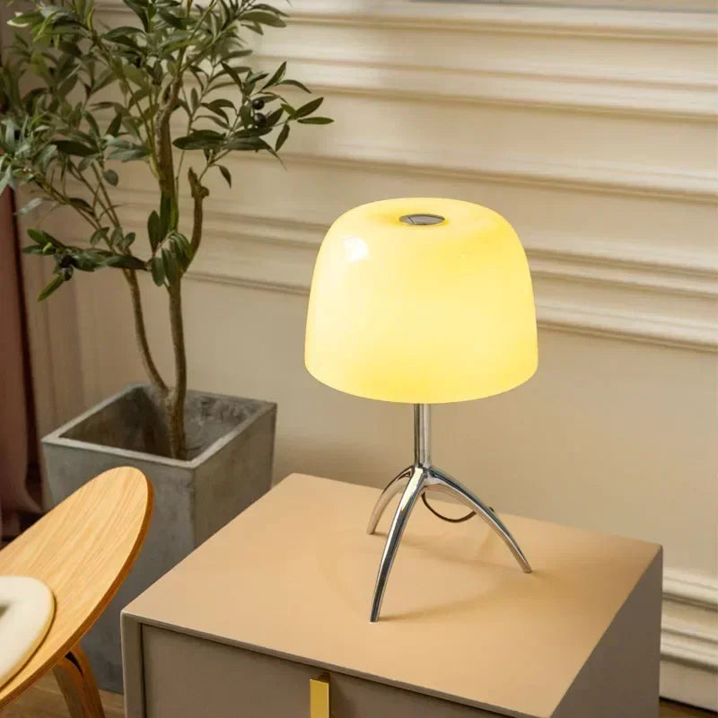 Elvo Bauhaus Glass Table Lamp Cream | Celestre
