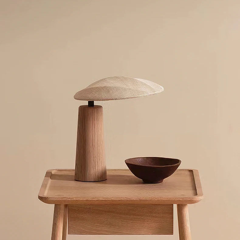 Nema Oval Wabi Sabi Table Lamp | Modern Japandi Pillar Base
