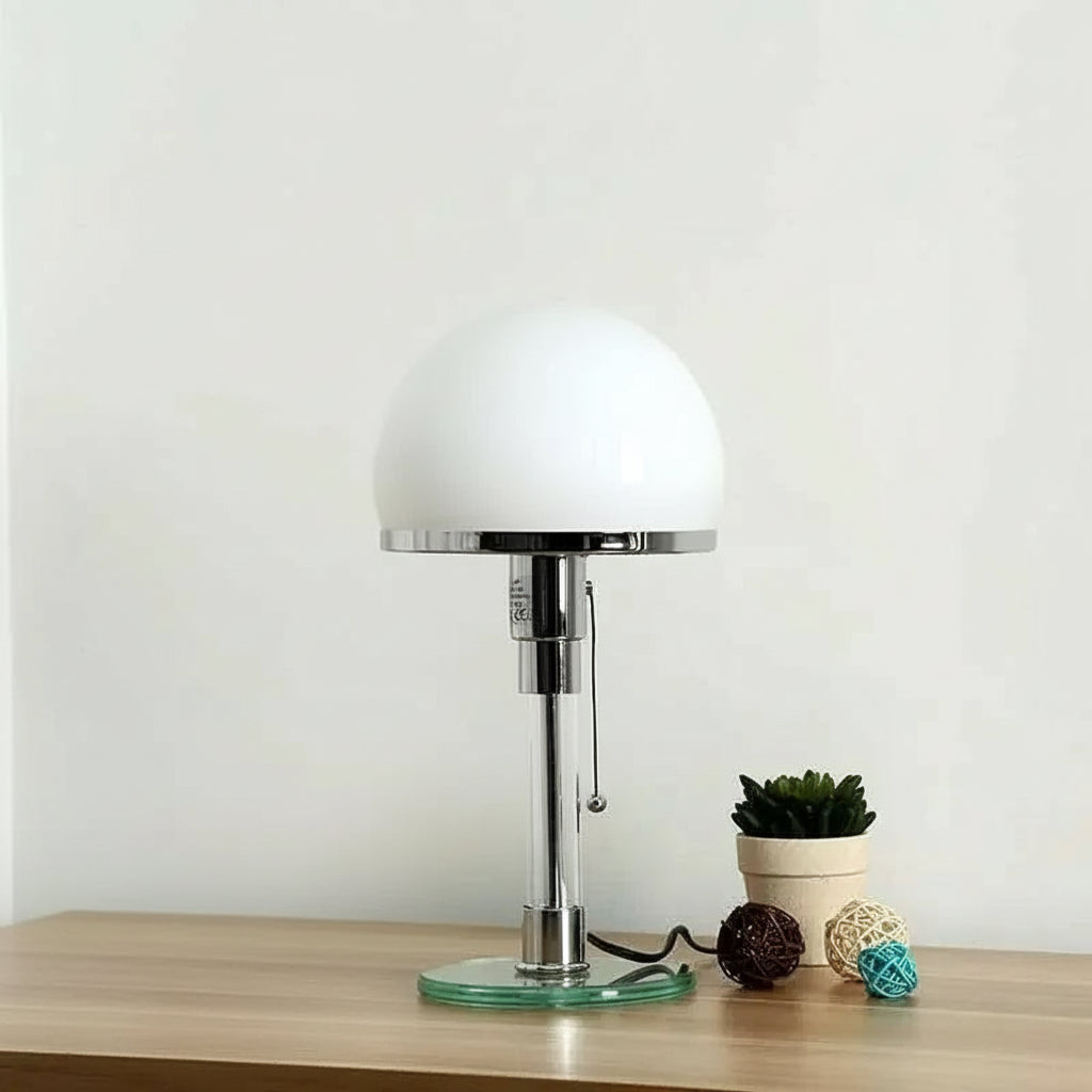 Mela Bauhaus Style Opal Glass Table Lamp | Celestre