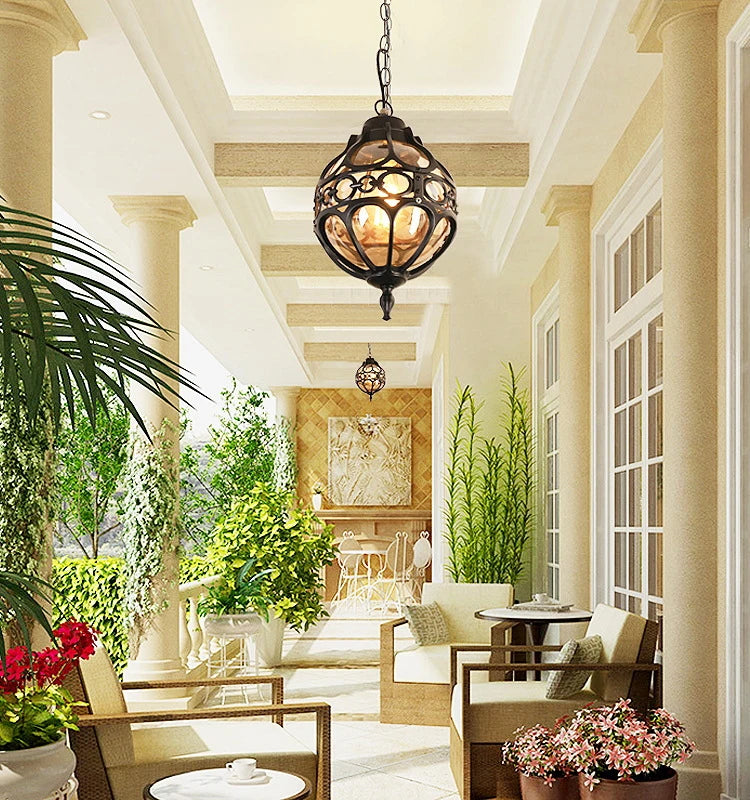 Bazi Globe Cage Outdoor Pendant Light | Celestre