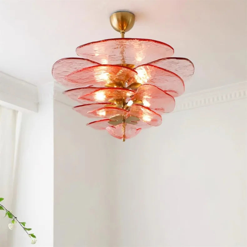 Lyric Lotus Leaf Chandelier Pink | Celestre
