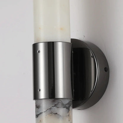 Cris Cylindrical Veined Alabaster Wall Light | Celestre