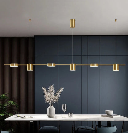 Ellin Nordic Linear LED Chandelier Gold 6 Heads | Celestre