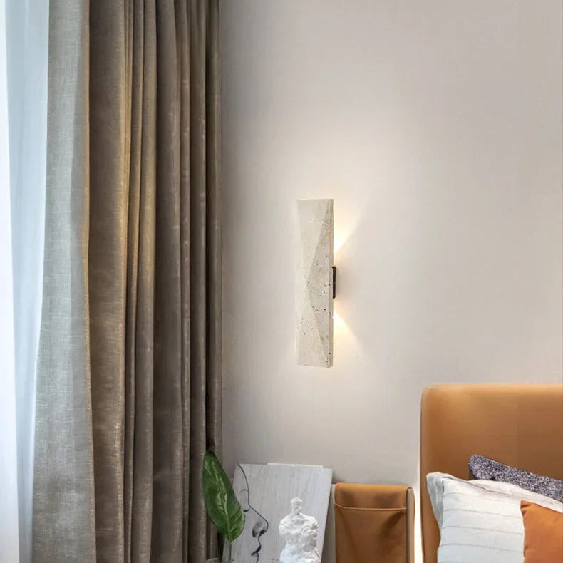 Zehi Travertine Long Outdoor Wall Light | Celestre