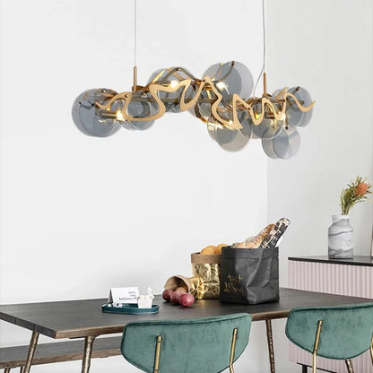 Ravo Long Wave Discs Chandelier Black | Celestre