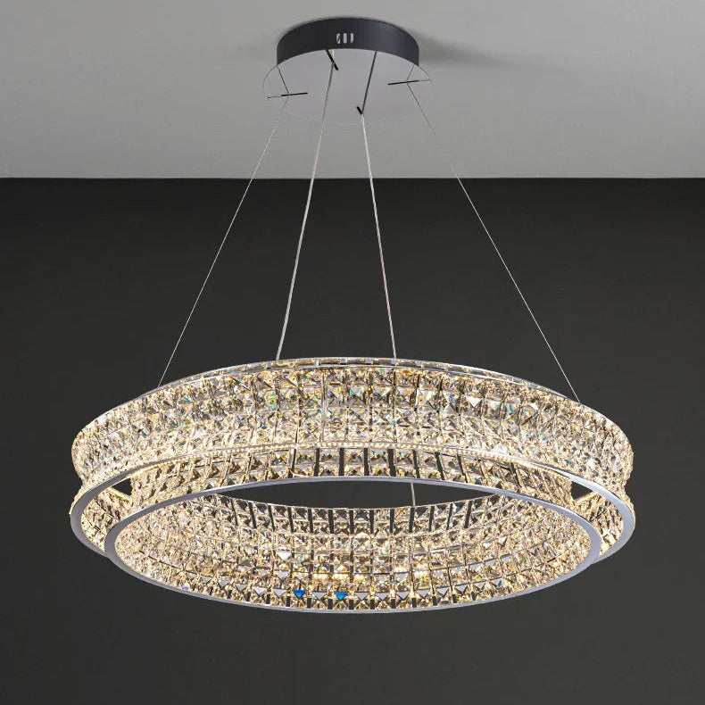 Dril Crystal Prism Ring Chandelier | Celestre
