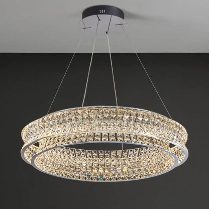 Dril Crystal Prism Ring Chandelier | Celestre
