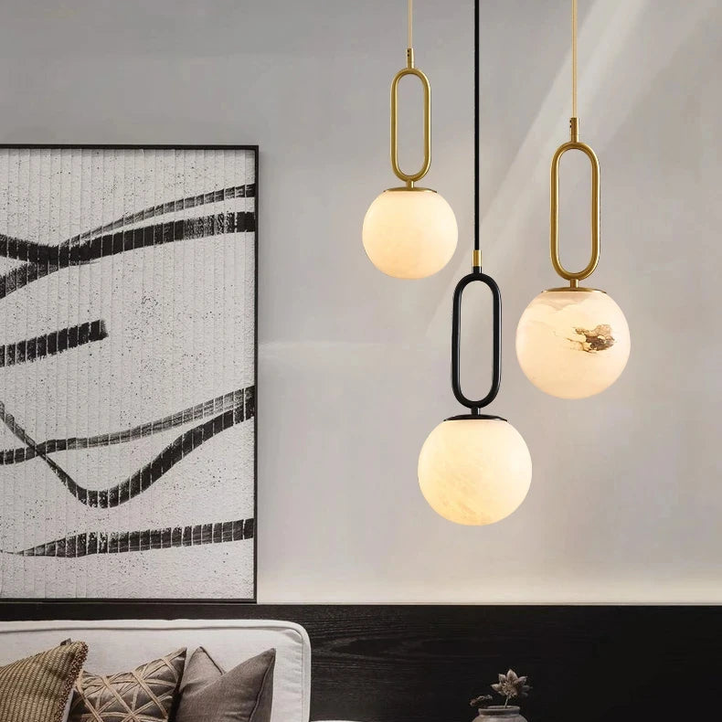 Zella Alabaster Orb Pendant Light | Celestre