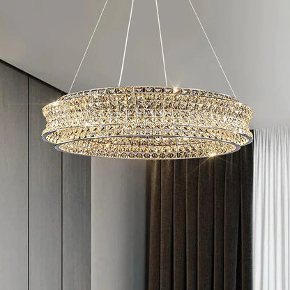 Dril Crystal Prism Ring Chandelier D 50 cm | Celestre