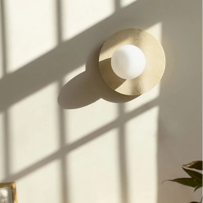 Zori Travertine Round Globe Wall Light | Celestre