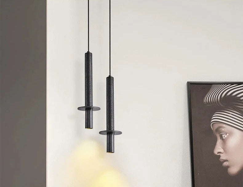 Taren Stone Pendant Light Natural Travertine Black stone | Celestre