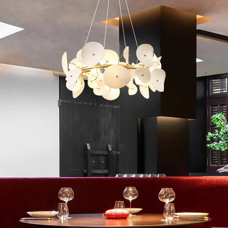 Clere Ceramic Lotus Circular Chandelier Dia 60cm | Celestre