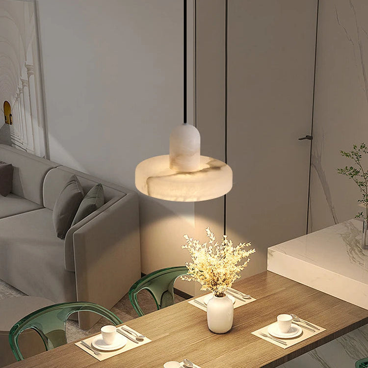Vexa Cap Alabaster Pendant Light | Celestre