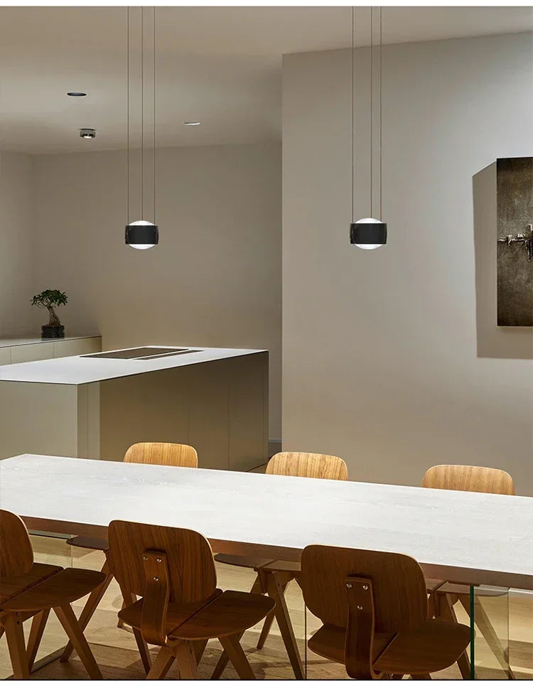 Mavri Minimalist Lens Drum LED Pendant Light | Celestre