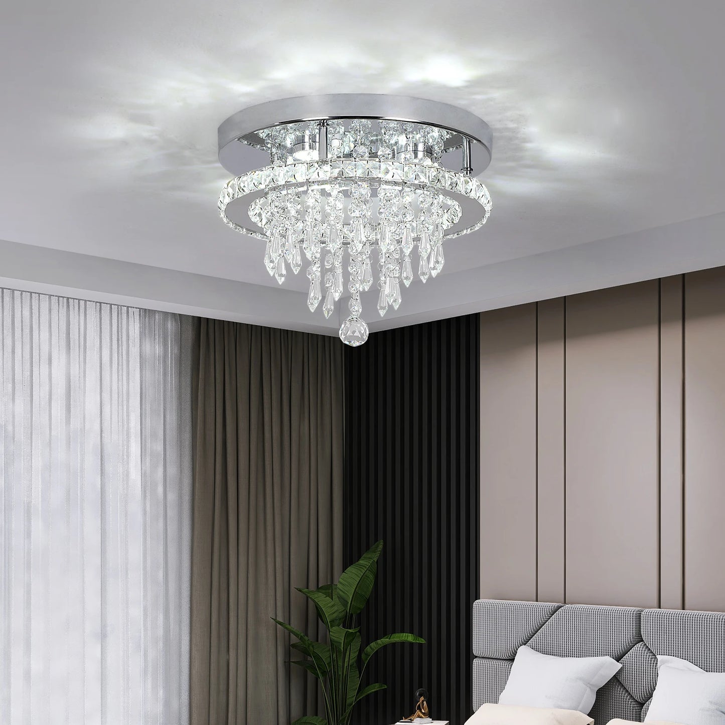 Tori Round Crystal Ceiling Light | Celestre