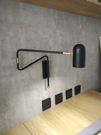 Arvel Minimalist Iron Swing Arm Wall Light | Celestre