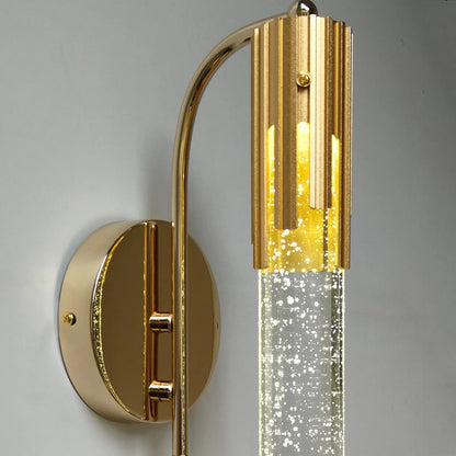 Vemi Crystal Seeded Cylindrical Wall Light | Celestre
