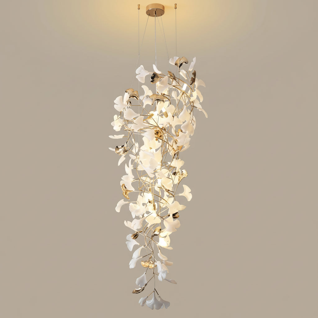 Talo Ceramic Leaf Waterfall Chandelier D 60 cm | Celestre