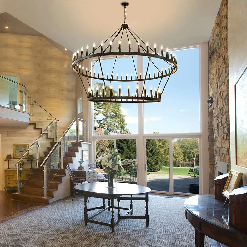 Vensa American Retro Metallic Chandelier Dia 120-80cm-36 Lights | Celestre