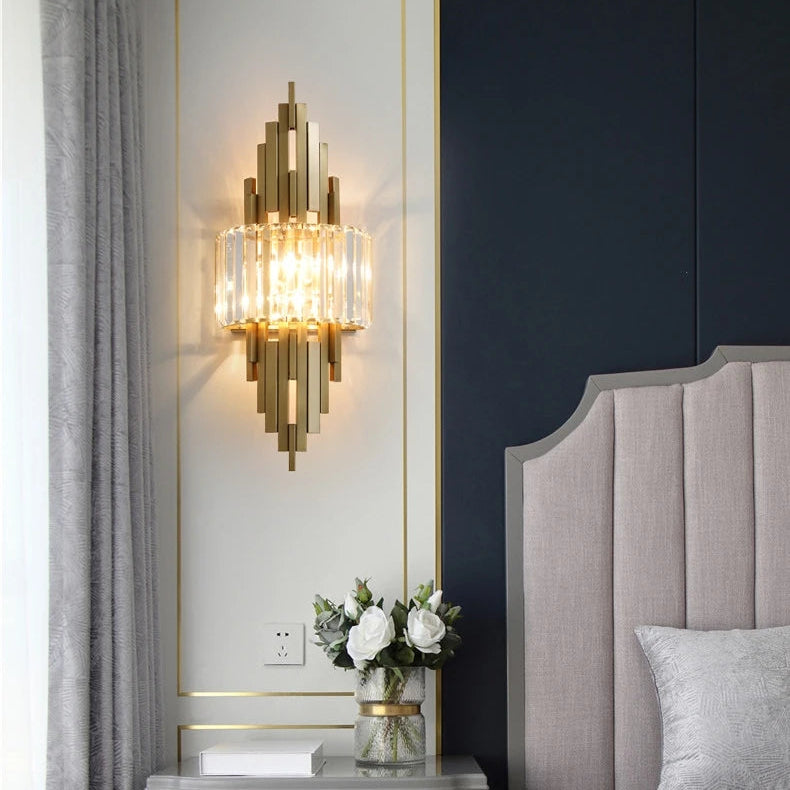 Elir Crystal Tiered Bars Wall Light | Celestre