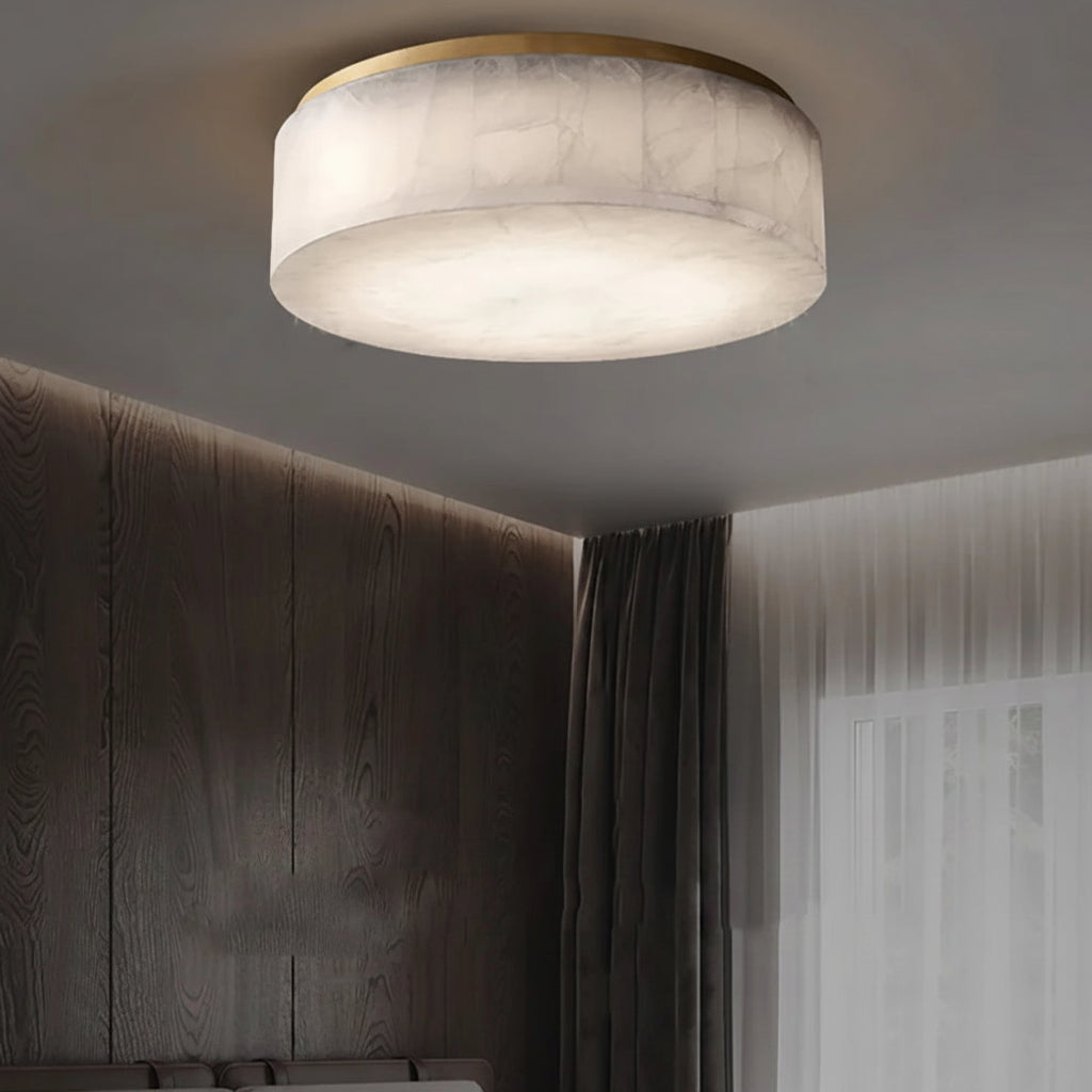 Bava Alabaster Drum Ceiling Light | Celestre