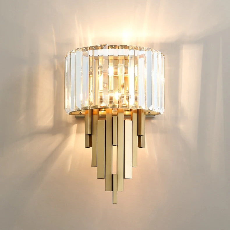 Elir Crystal Tiered Bars Wall Light Small | Celestre