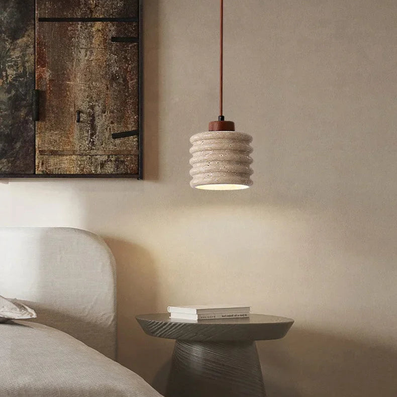 Elara Travertine Beehive Pendant Light | Celestre