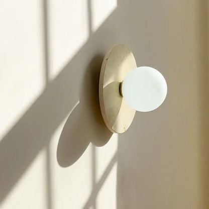 Zori Travertine Round Globe Wall Light | Celestre